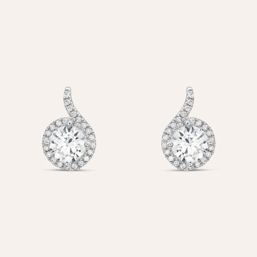 Orecchini Lobo Punto Luce Claire Oro Bianco Cubic Zirconia