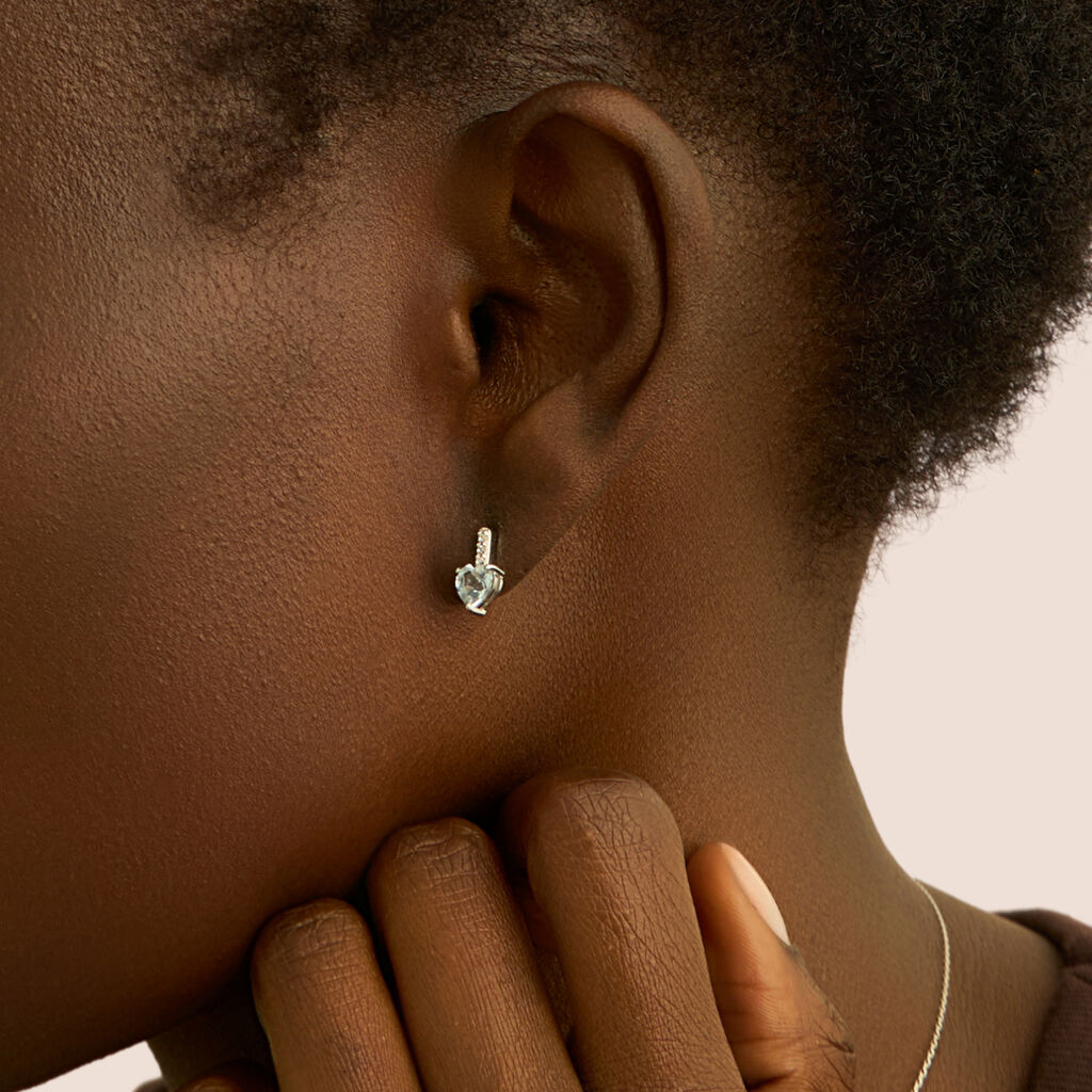 Orecchini Lobo Punto Luce Amélie Oro Bianco Topazio Cubic Zirconia