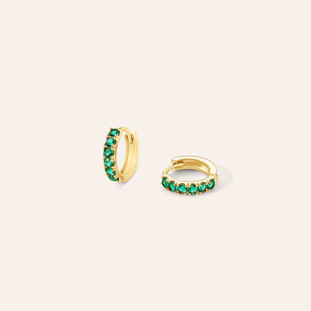Orecchini A Cerchio Toujours Oro Giallo Cubic Zirconia