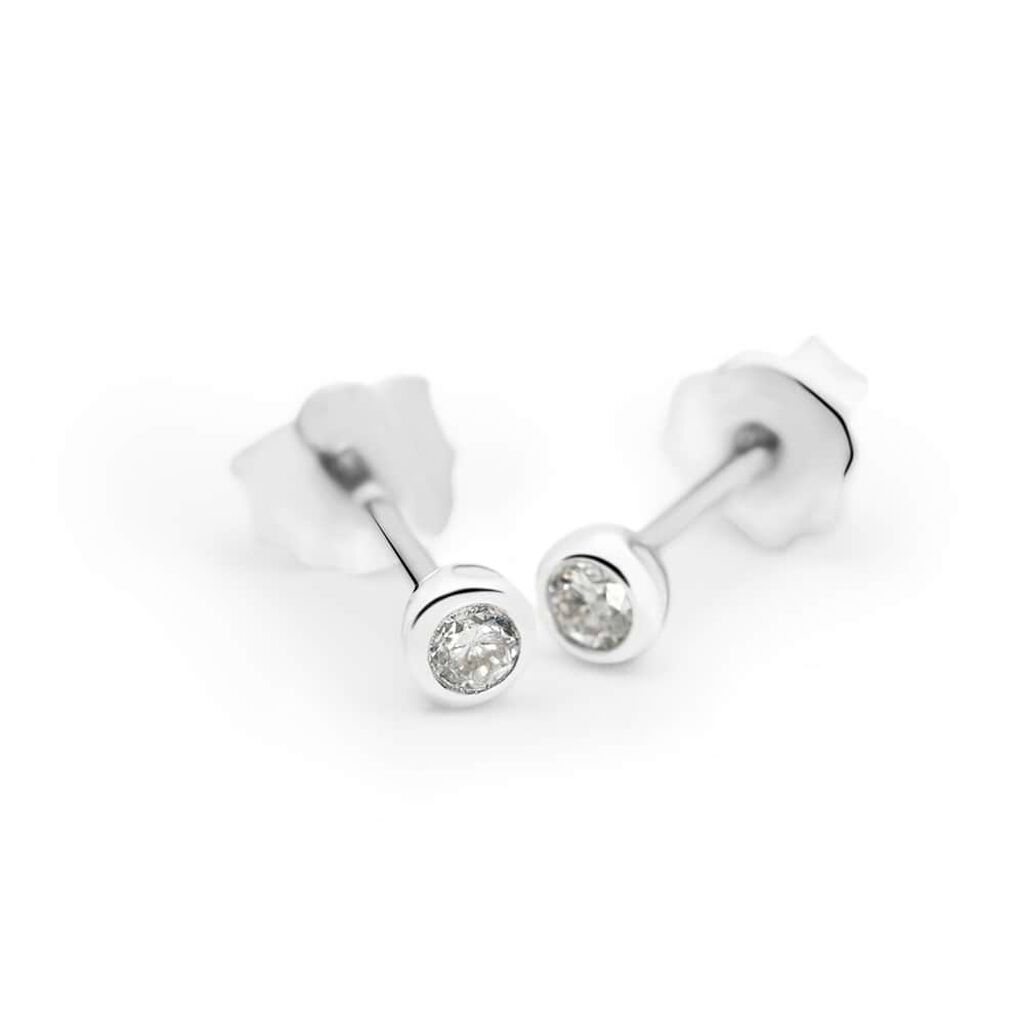 Orecchini Lobo Punto Luce Grace Oro Bianco Diamante - Orecchini a Lobo Donna | Stroili