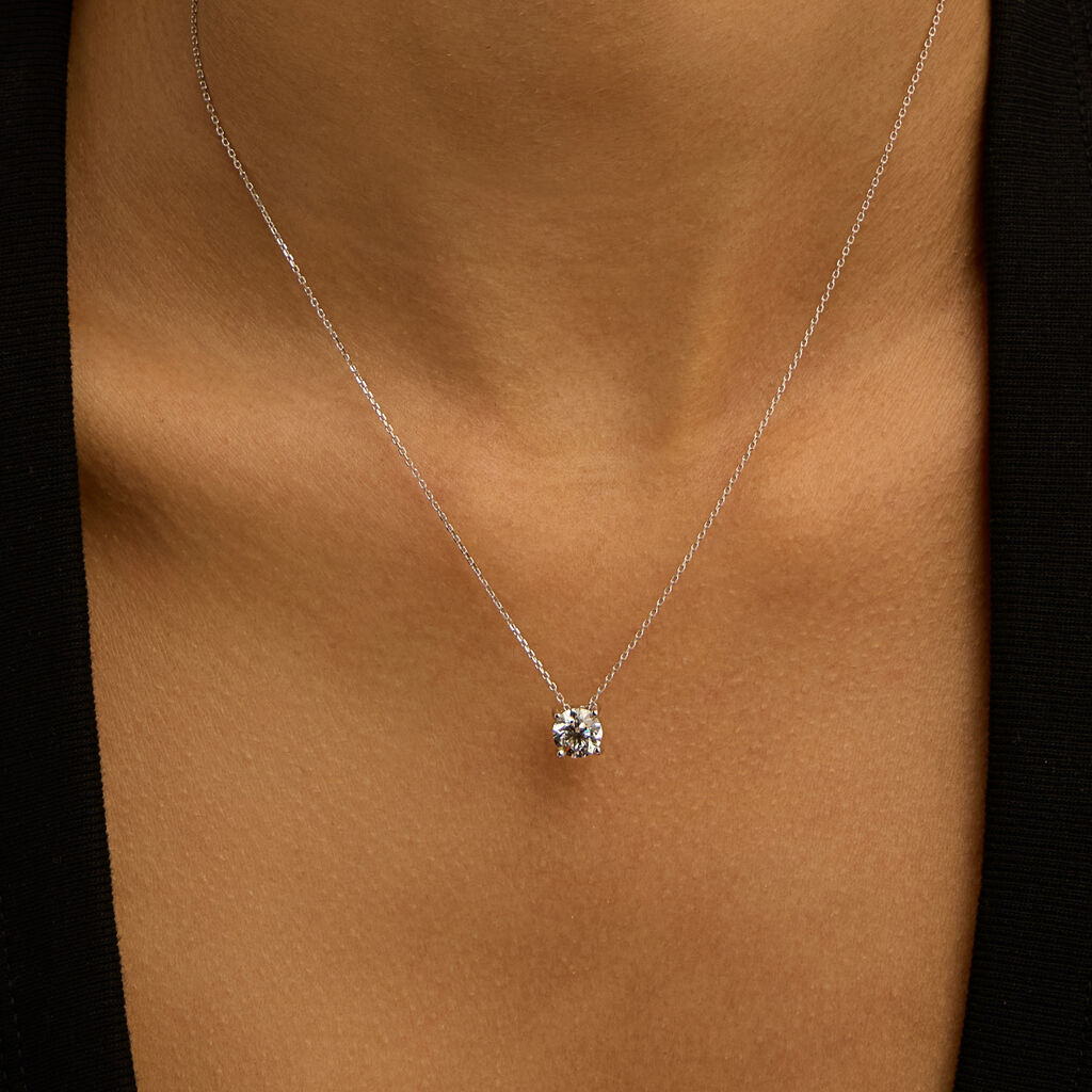 Collana Punto Luce Diamade Oro Bianco Diamante Lab-Grown