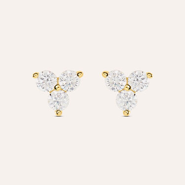 Orecchini Lobo Silver Glow Argento Dorato Cubic Zirconia