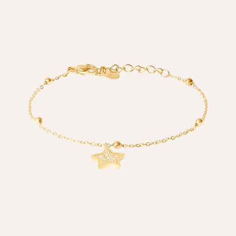Bracciale Stella Acciaio Dorato Cubic Zirconia 16.5+3cm - Bracciali Donna | Stroili