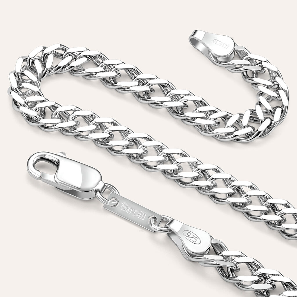 Bracciale Catena Gentleman Argento Rodiato