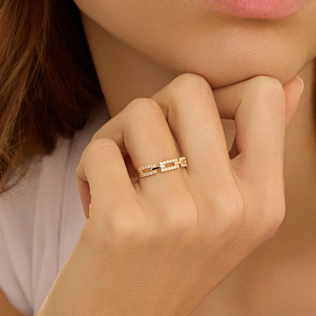 Anello Fantasia Claire Oro Giallo Cubic Zirconia