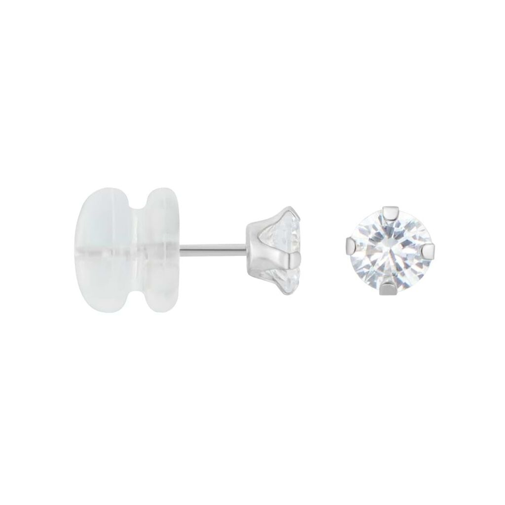 Orecchini Lobo Punto Luce Bon Ton Oro Bianco Cubic Zirconia - Orecchini a Lobo Donna | Stroili