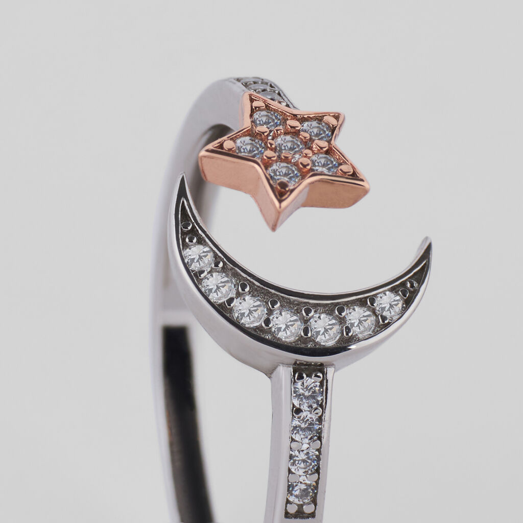 Anello Contrarie Silver Moments Argento Bicolore Bianco / Rosa Cubic Zirconia - Anelli con Pietre Donna | Stroili