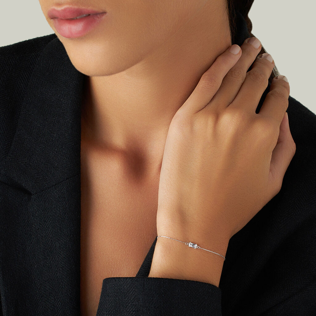 Bracciale Punto Luce Claire Oro Bianco E Cubic Zirconia - Bracciali Amicizia Donna | Stroili