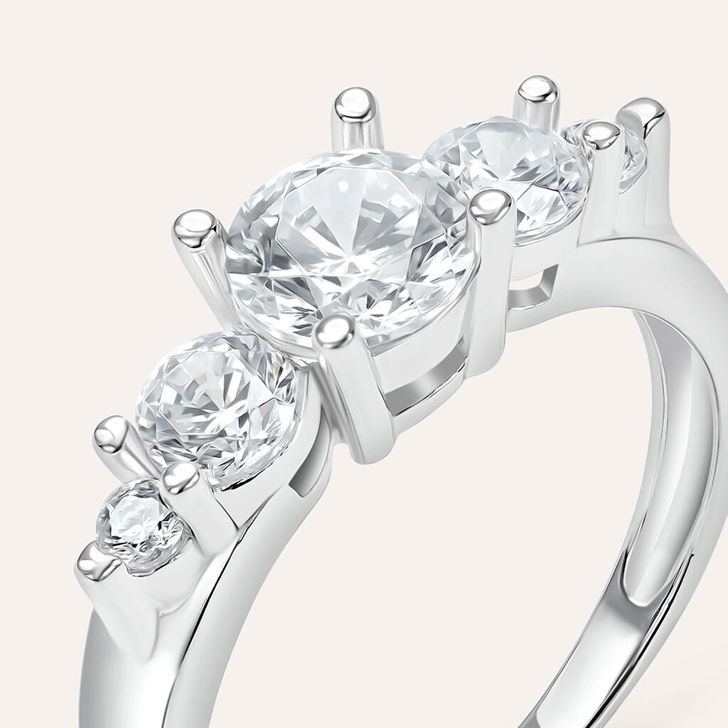 Anello Riviere Silver Elegance Argento Rodiato Cubic Zirconia