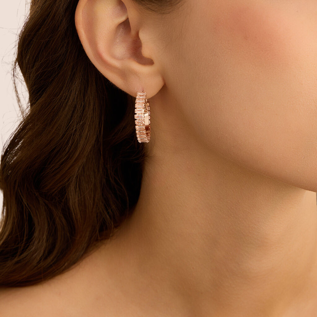 Orecchini A Cerchio Romantic Shine Metallo Cristallo - Orecchini a Cerchio Donna | Stroili