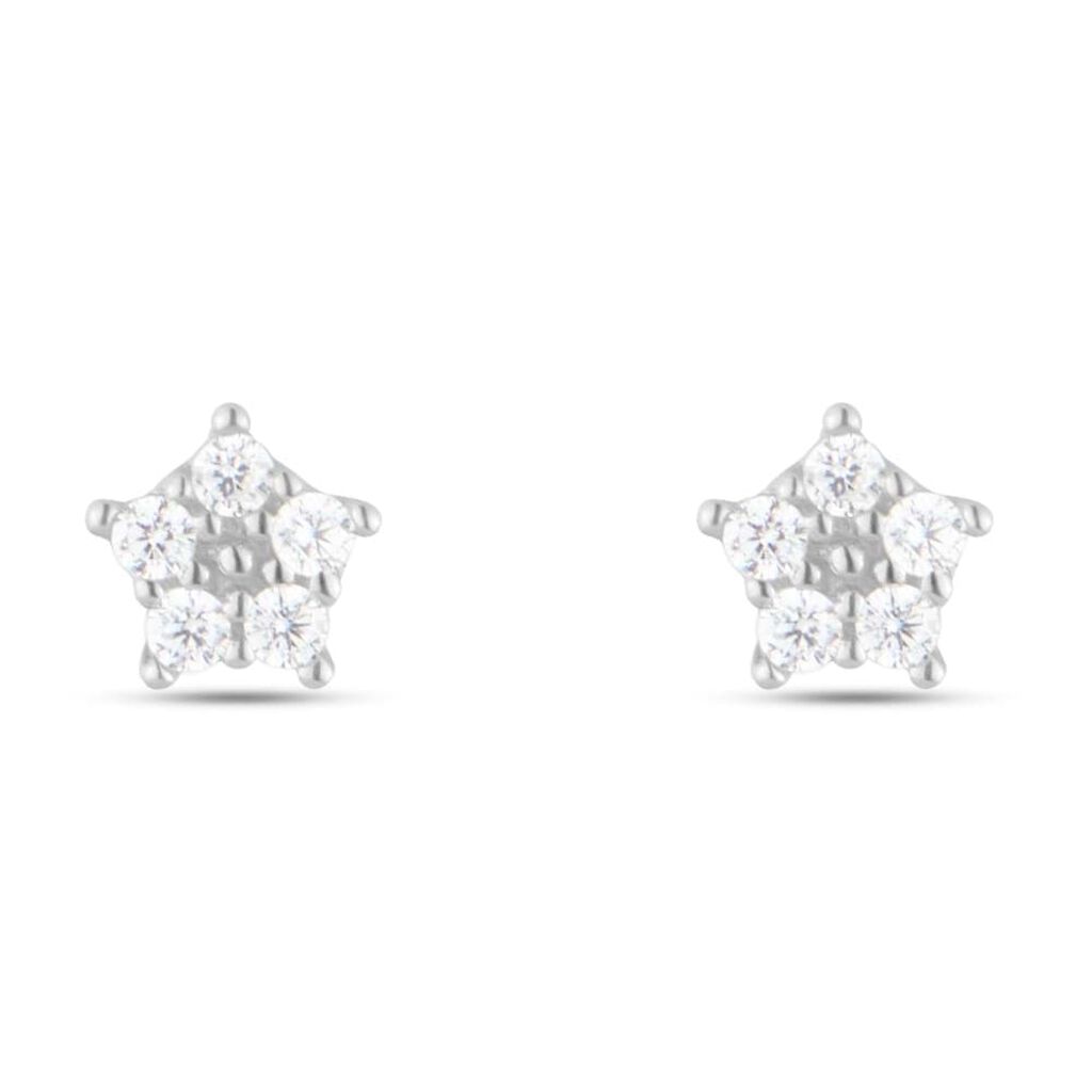 Orecchini Lobo Bon Ton Oro Bianco Cubic Zirconia - Orecchini a Lobo Donna | Stroili