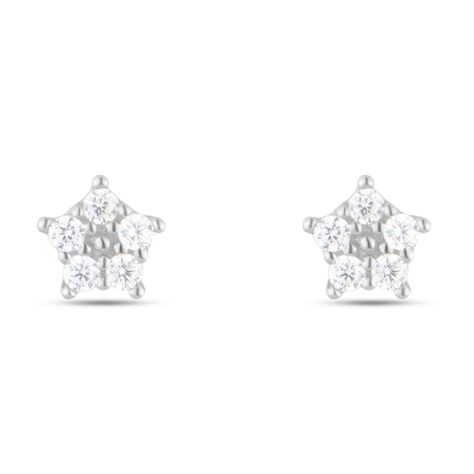 Orecchini Lobo Bon Ton Oro Bianco Cubic Zirconia - Orecchini a Lobo Donna | Stroili