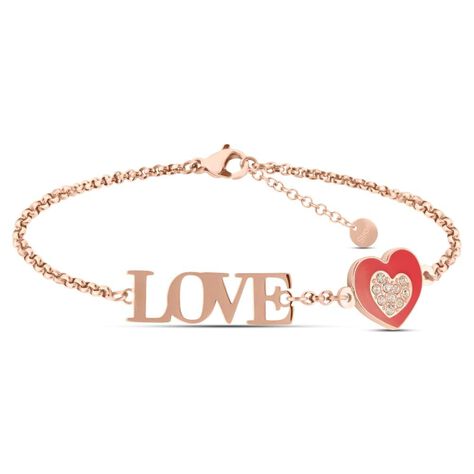 Bracciale Lady Sweet Acciaio Rosa Cristallo - Bracciali Love Donna | Stroili