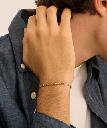 Bracciale Catena Oro Uomo Oro Bicolore