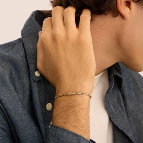 Bracciale Catena Oro Uomo Oro Bicolore - Bracciali Uomo | Stroili