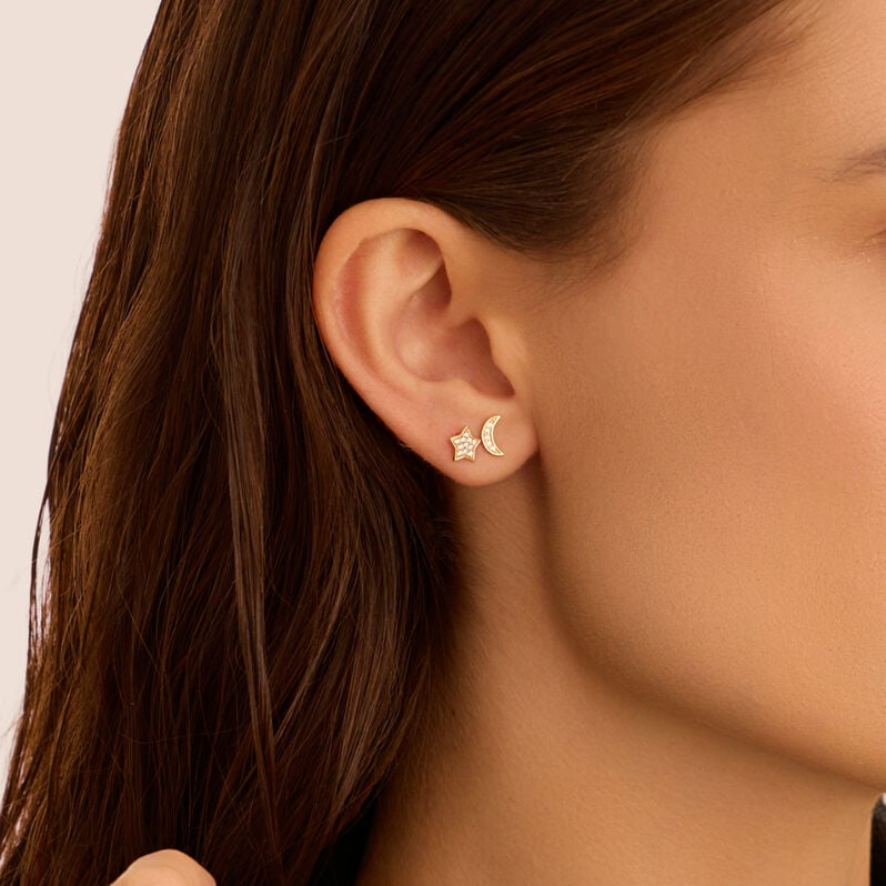 Orecchini Spaiati Bon Ton Oro Bianco Cubic Zirconia - Gioielli Donna | Stroili Orecchini Spaiati Bon Ton Oro Bianco Cubic Zirconia - Gioielli Donna | Stroili