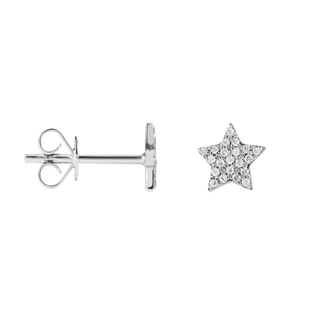 Orecchini Lobo Sophia Oro Bianco Diamante - Orecchini a Lobo Donna | Stroili