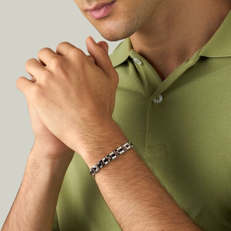 Bracciale Man Code Acciaio Tricolore Bianco / Rosa / Nero - Bracciali Uomo | Stroili