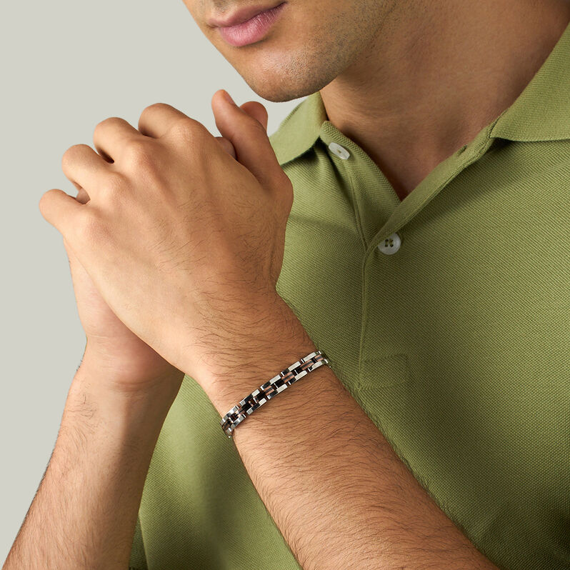 Bracciale Man Code Acciaio Tricolore Bianco / Rosa / Nero - Bracciali Uomo | Stroili