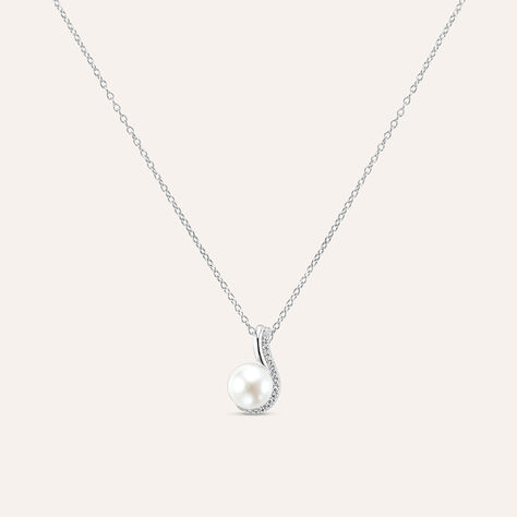 Collana Silver Pearls Argento Rodiato Cubic Zirconia Perla sintentica - Collane Donna | Stroili