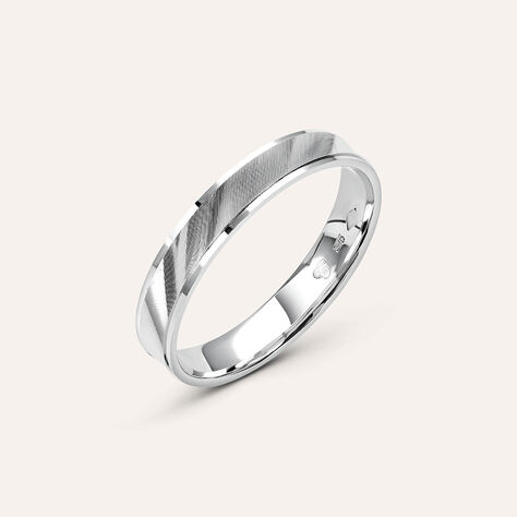 Fede Classica Satinata 3.5 mm Oro Bianco - Anelli con Incisione Uomo | Stroili