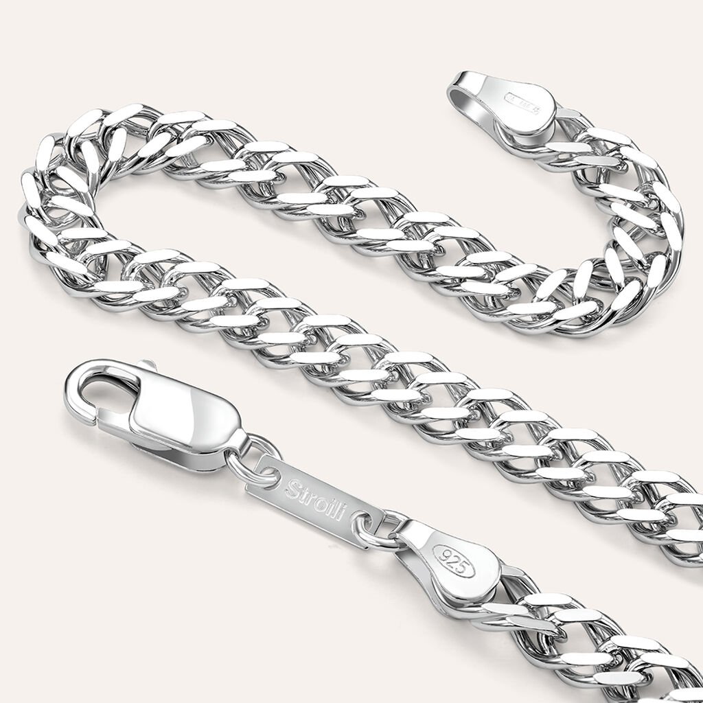 Bracciale Catena Gentleman Argento Rodiato - Bracciali Uomo | Stroili