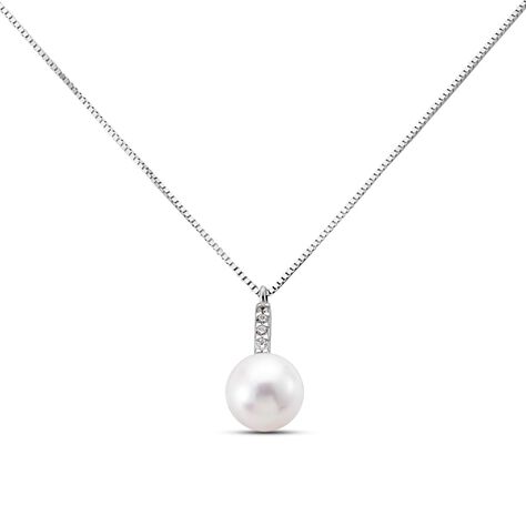 Collana Gabrielle Oro Bianco Perla D'Acqua Dolce Cubic Zirconia - Collane Donna | Stroili