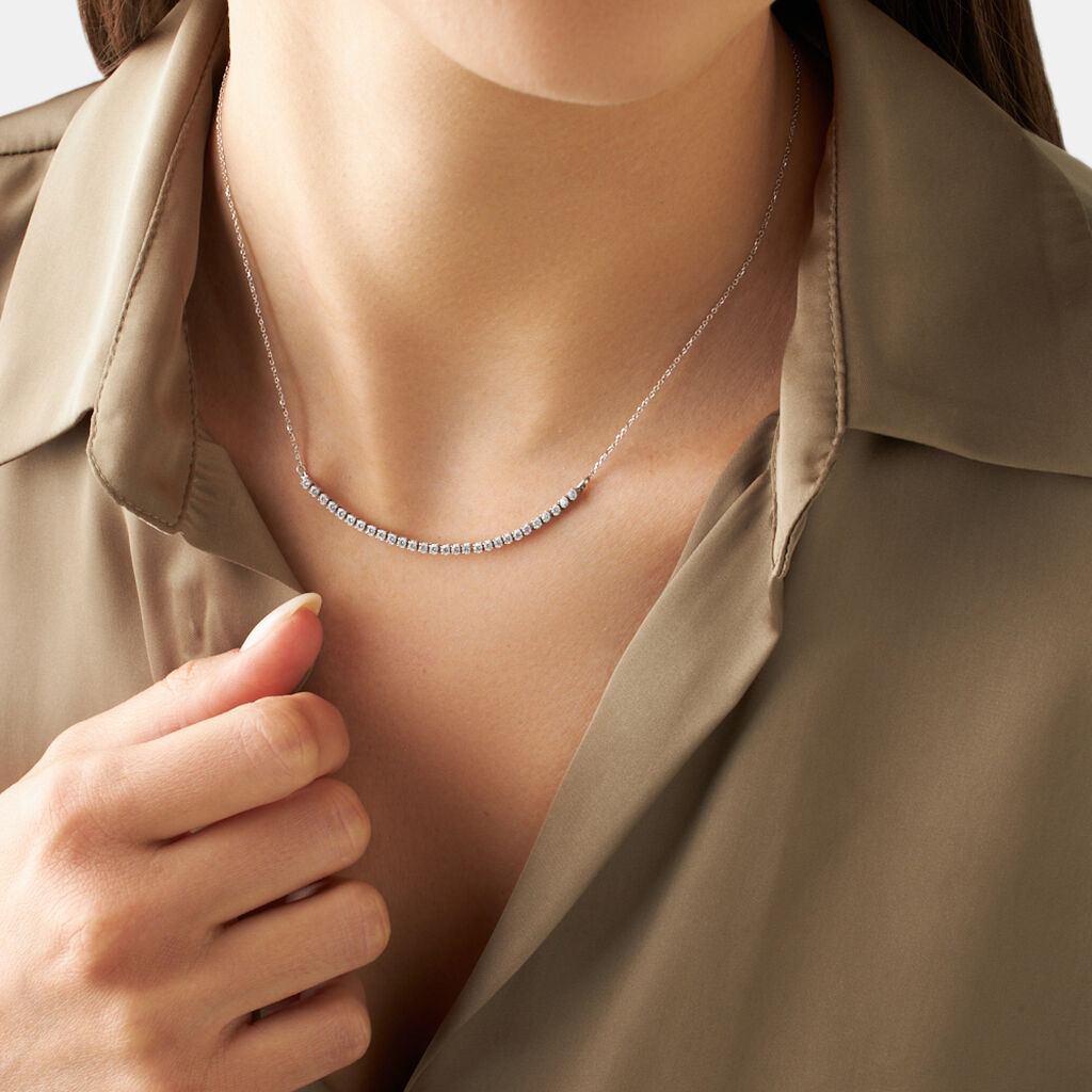 Collana Claire Oro Bianco Cubic Zirconia - Collane Donna | Stroili