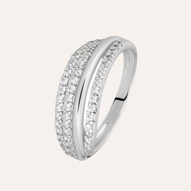 Anello Fascia Claire Oro Bianco Cubic Zirconia
