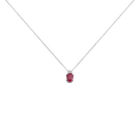 Collana Punto Luce Elizabeth Crown Oro Bianco Rubino Diamante - Collane Punto Luce Donna | Stroili