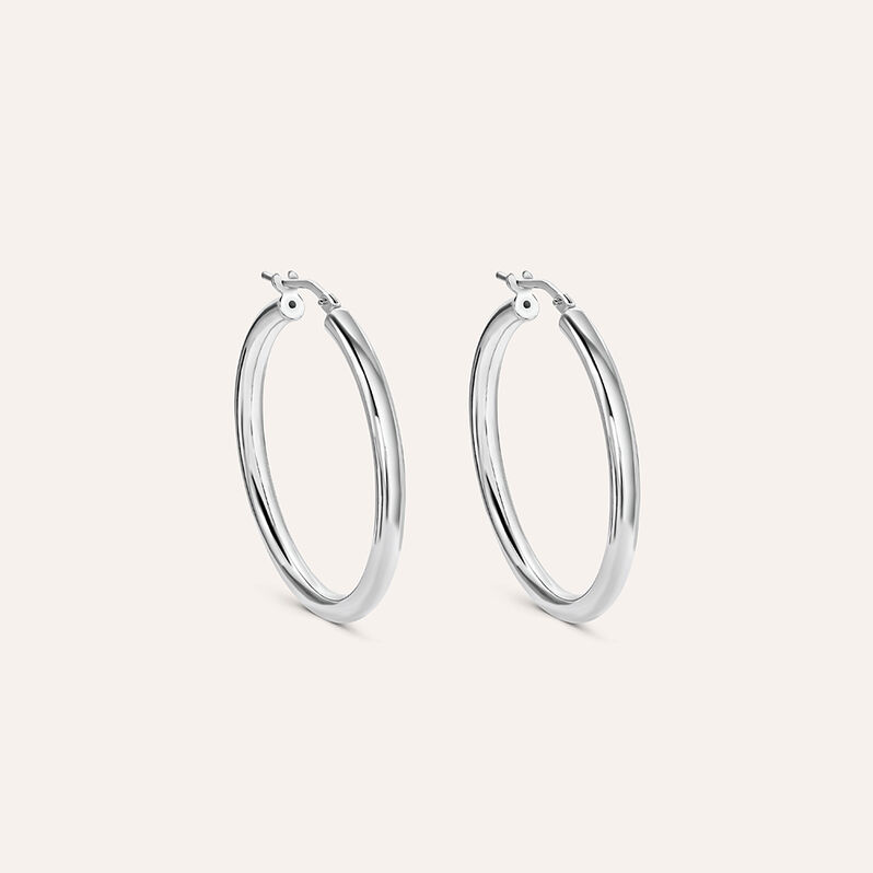 Orecchini A Cerchio Silver Collection Argento Rodiato - Orecchini a Cerchio Donna | Stroili