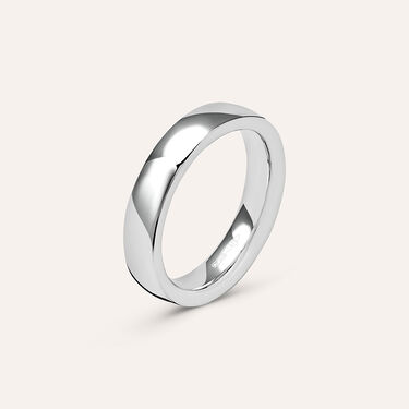 Fede Comoda Leggera Squadrata 4 mm Oro Bianco