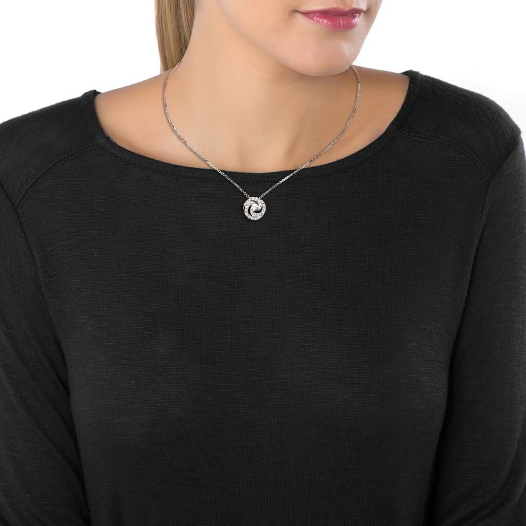 Collana in oro bianco e diamanti 0.14 ct - Collane Donna | Stroili