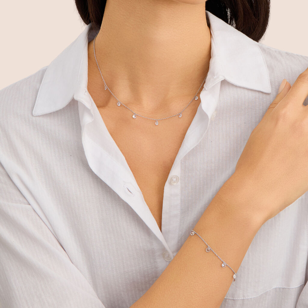 Collana Silver Elegance Argento Rodiato Cubic Zirconia