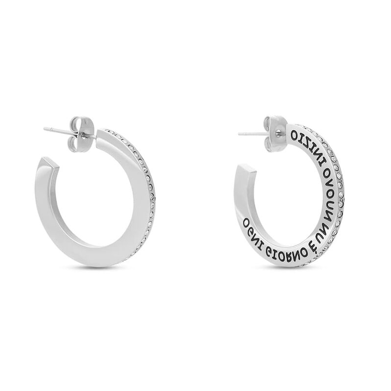 Orecchini A Cerchio Sunrise Acciaio Cristallo - Orecchini a Cerchio Donna | Stroili