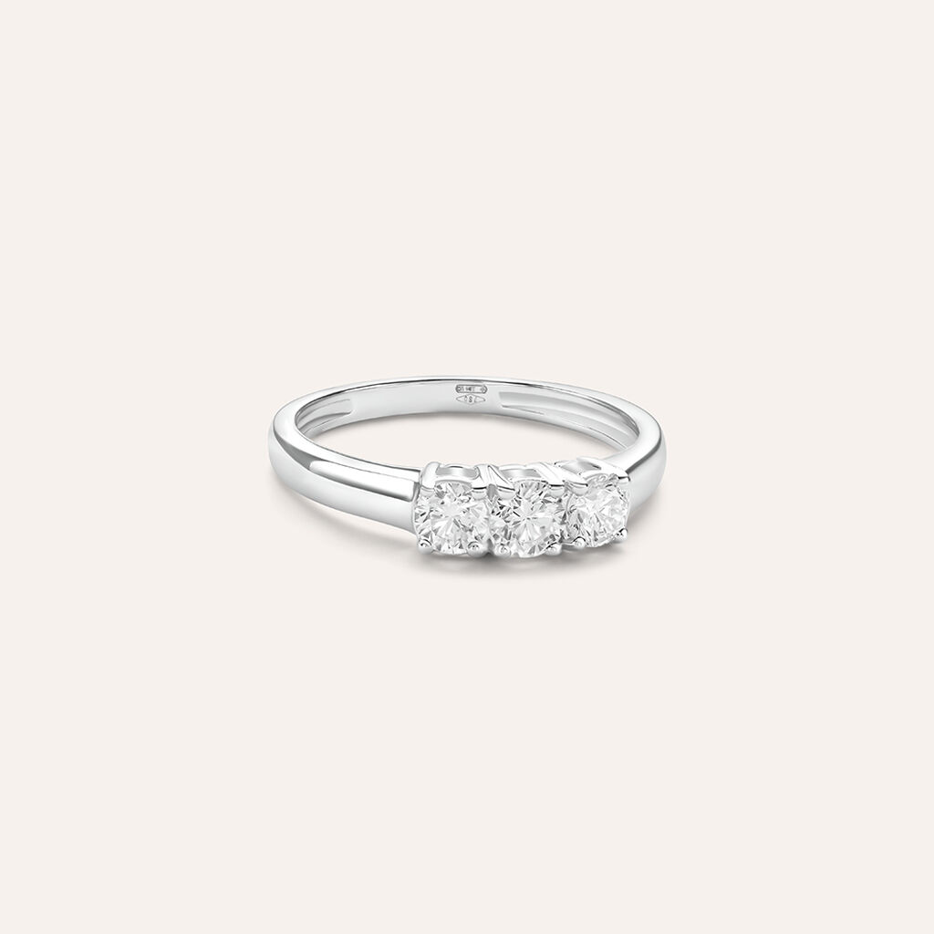 Anello Trilogy Diamade Oro Bianco Diamante Lab-Grown - Anelli con Pietre Donna | Stroili