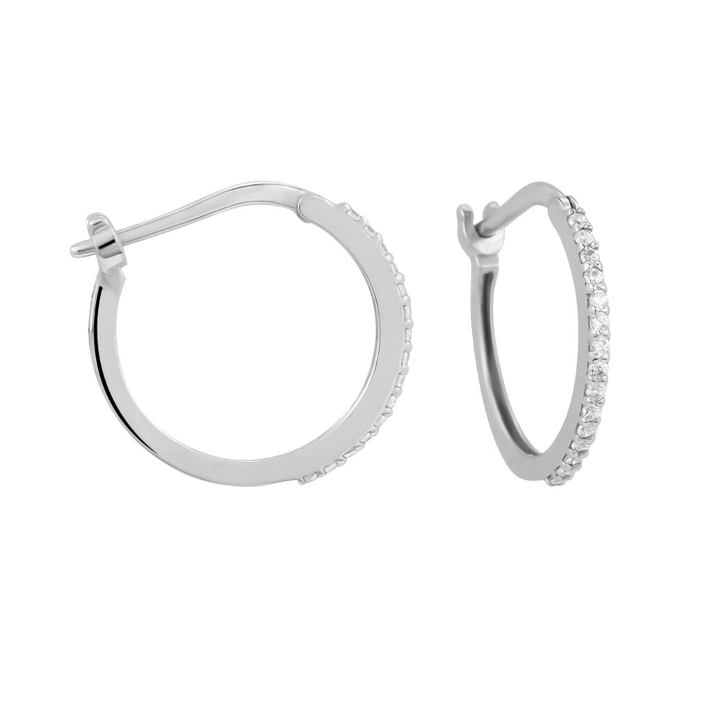 Orecchini A Cerchio Toujours Oro Bianco Cubic Zirconia - Orecchini a Cerchio Donna | Stroili