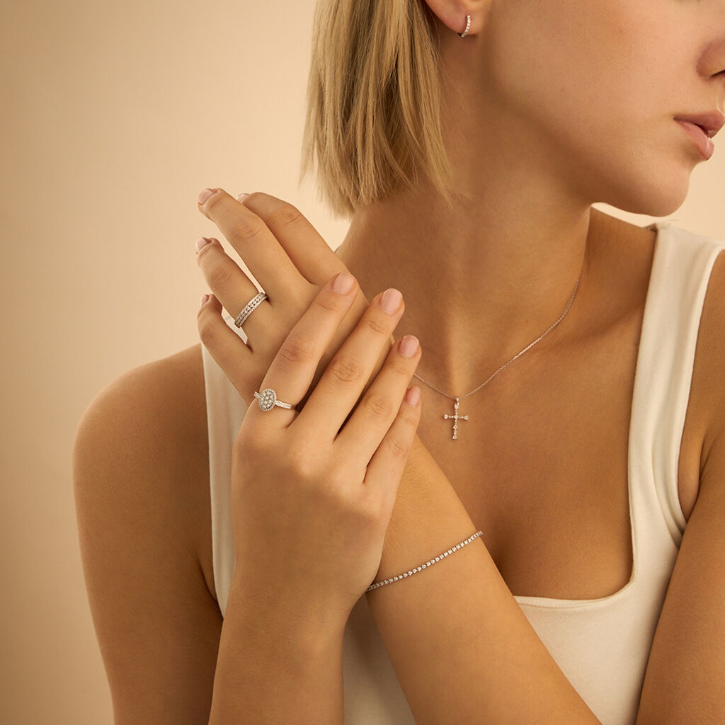 Bracciale Tennis Sophia Oro Bianco Diamante