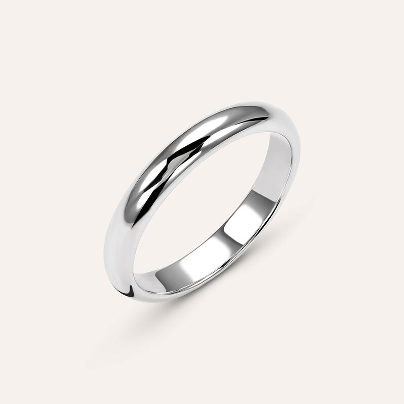 Fede Classica Leggera 3.2 mm Oro Bianco - Anelli con Incisione Unisex | Stroili