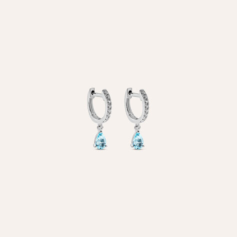 Orecchini A Cerchio Amélie Oro Bianco Topazio Cubic Zirconia - Orecchini a Cerchio Donna | Stroili