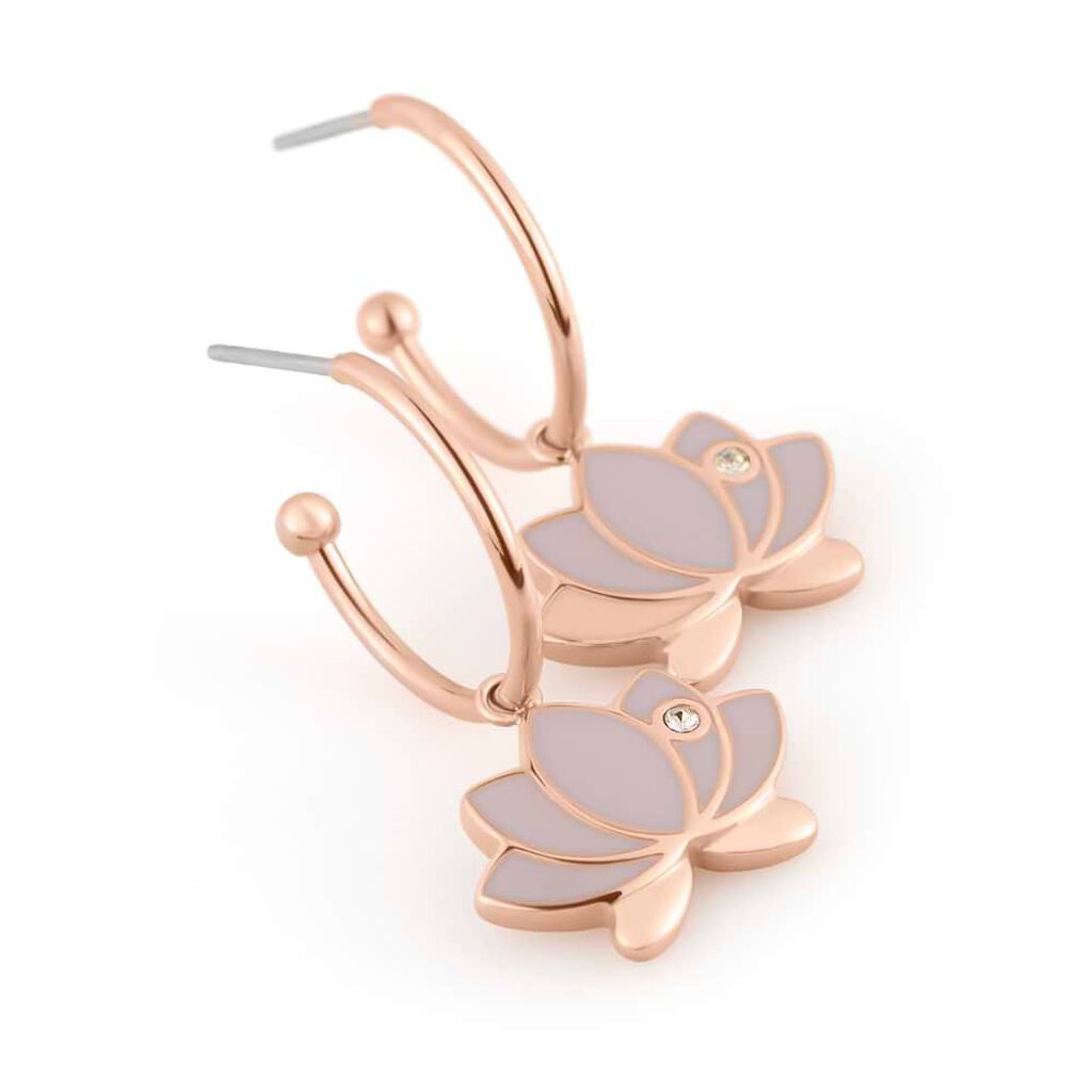 Orecchini A Cerchio Lady Sweet Acciaio Rosa Cristallo - Orecchini a Cerchio Donna | Stroili