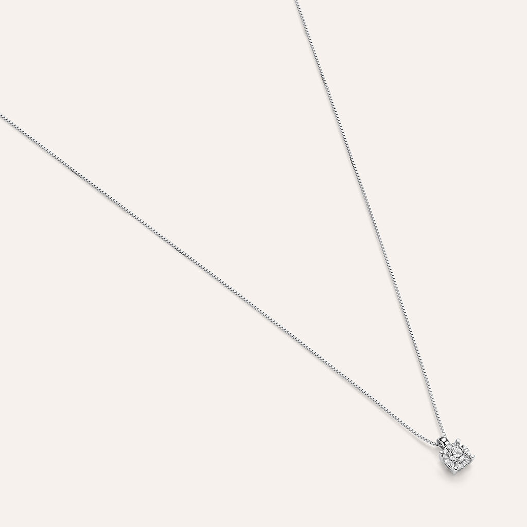 Collana Punto Luce Diamotion Oro Bianco Diamante