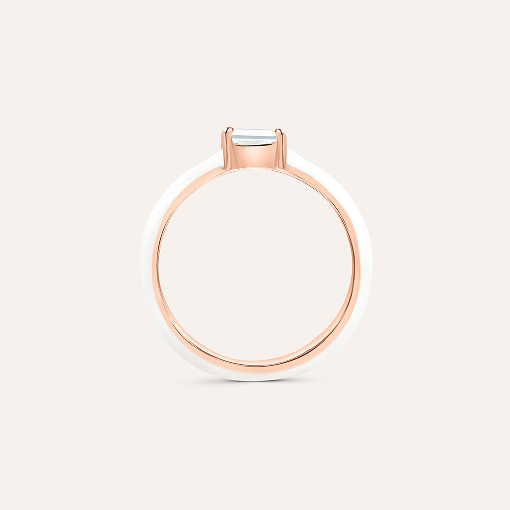 Anello Solitario Lady Sweet Acciaio Rosa Cristallo - Anelli con Pietre Donna | Stroili
