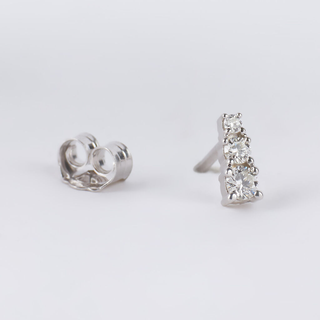 Orecchini Lobo Trilogy Grace Oro Bianco Diamante - Orecchini a Lobo Donna | Stroili