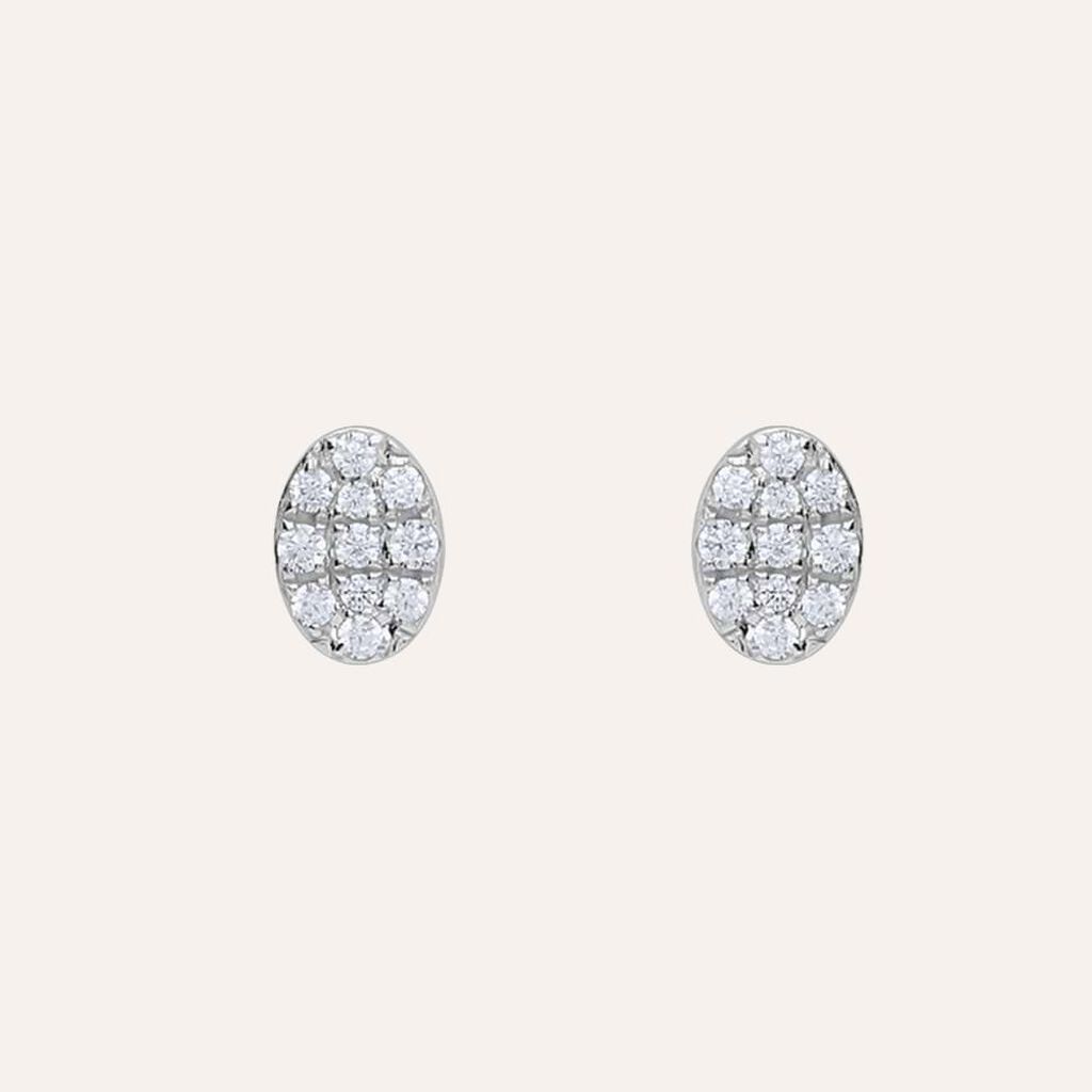 Orecchini Lobo Bon Ton Oro Bianco Cubic Zirconia