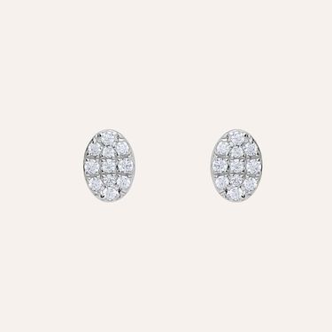 Orecchini Lobo Bon Ton Oro Bianco Cubic Zirconia