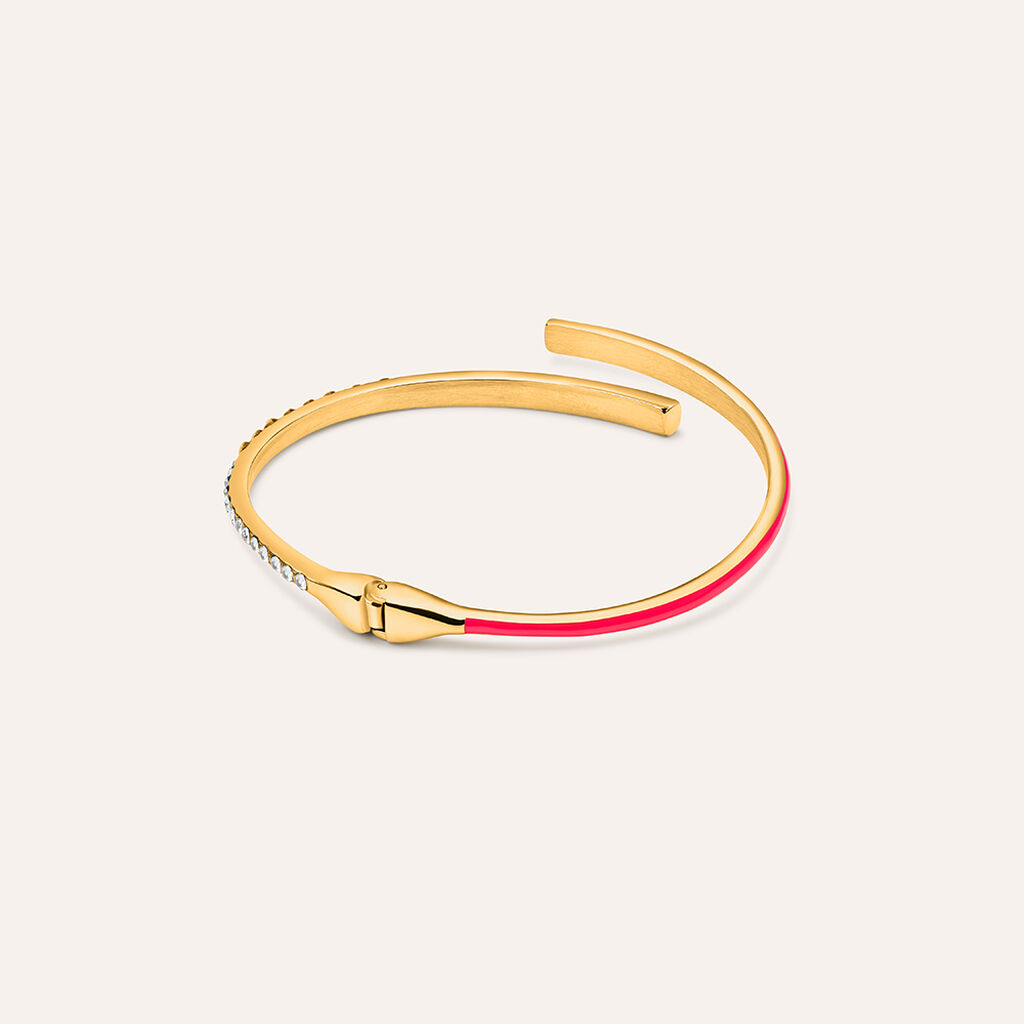 Bangle Lady Sweet Acciaio Dorato Cristallo - Bracciali Rigidi Donna | Stroili