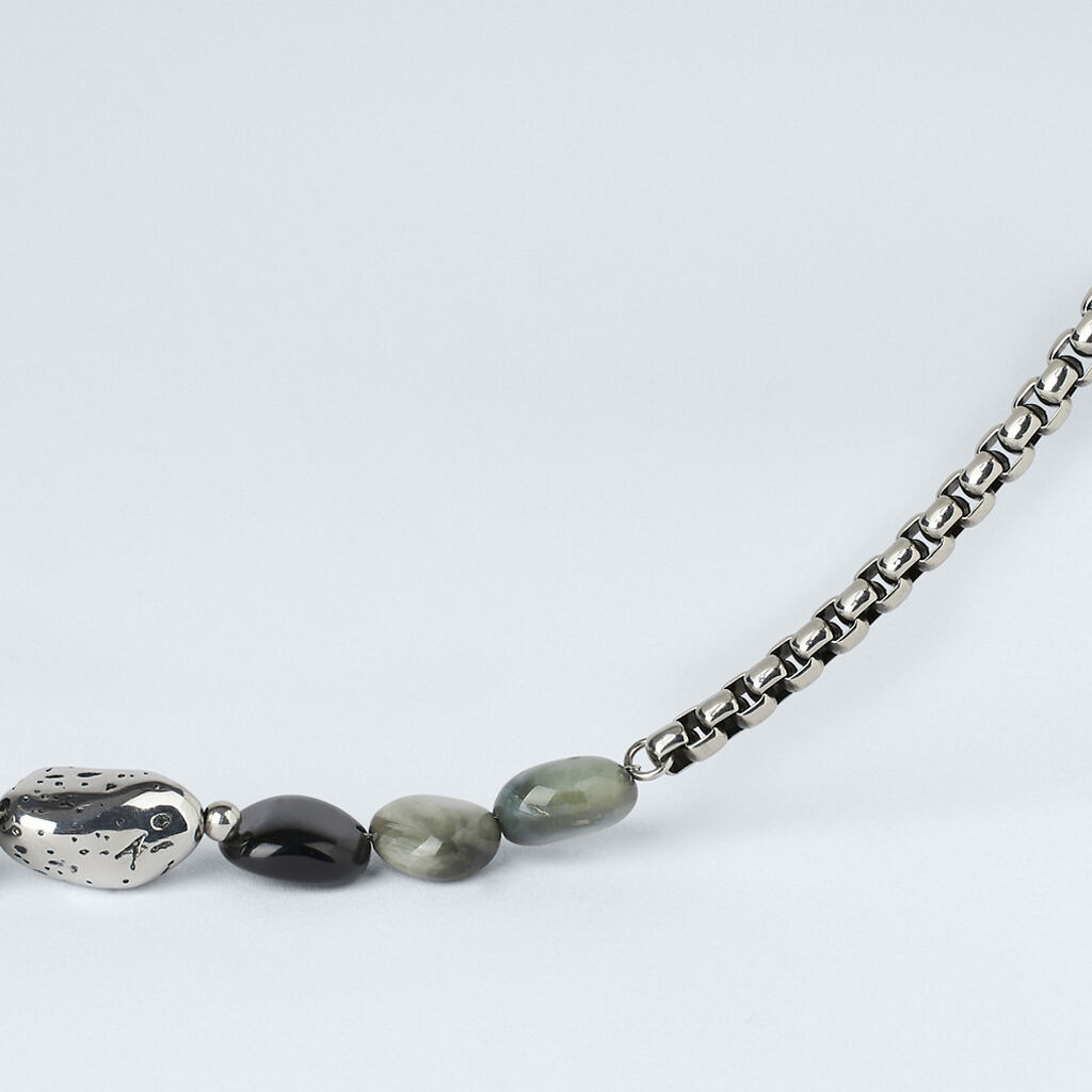 Collana Man Code Acciaio Occhio di Falco