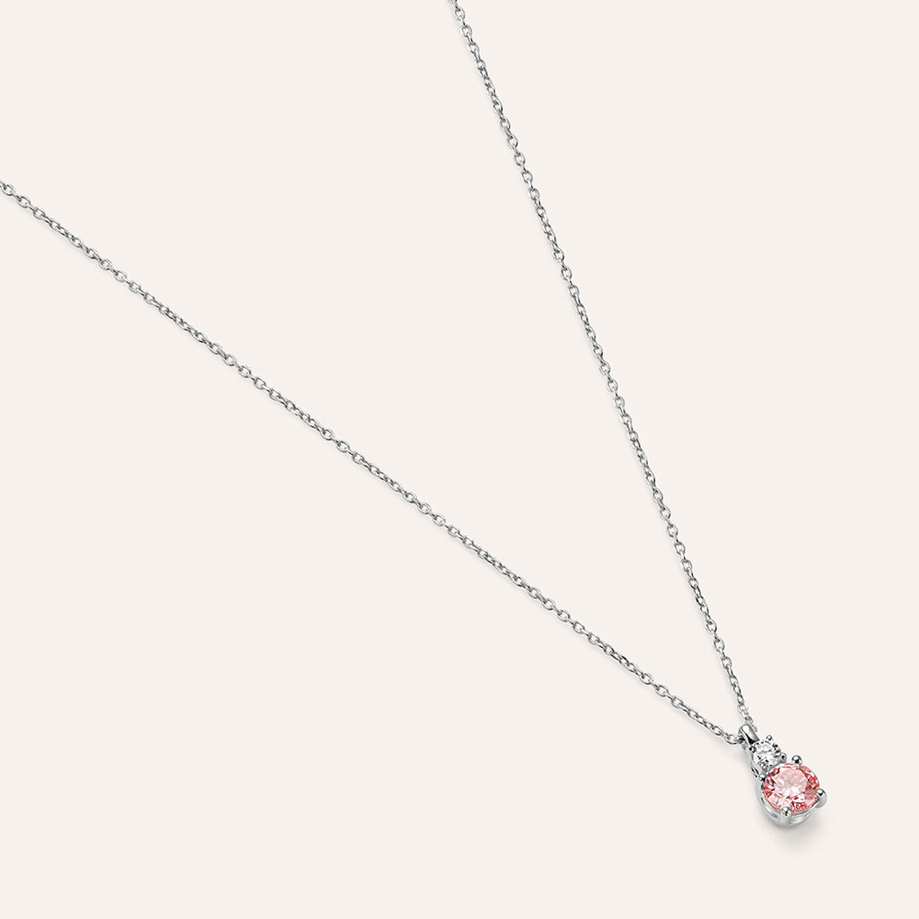 Collana Doppio Punto Luce Diamade Oro Bianco Diamante Lab-Grown