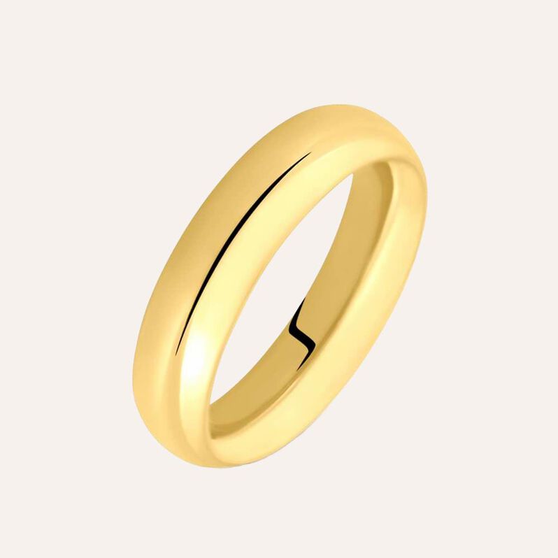 Fede Comoda Leggera 5 mm Oro Giallo - Anelli con Incisione Unisex | Stroili